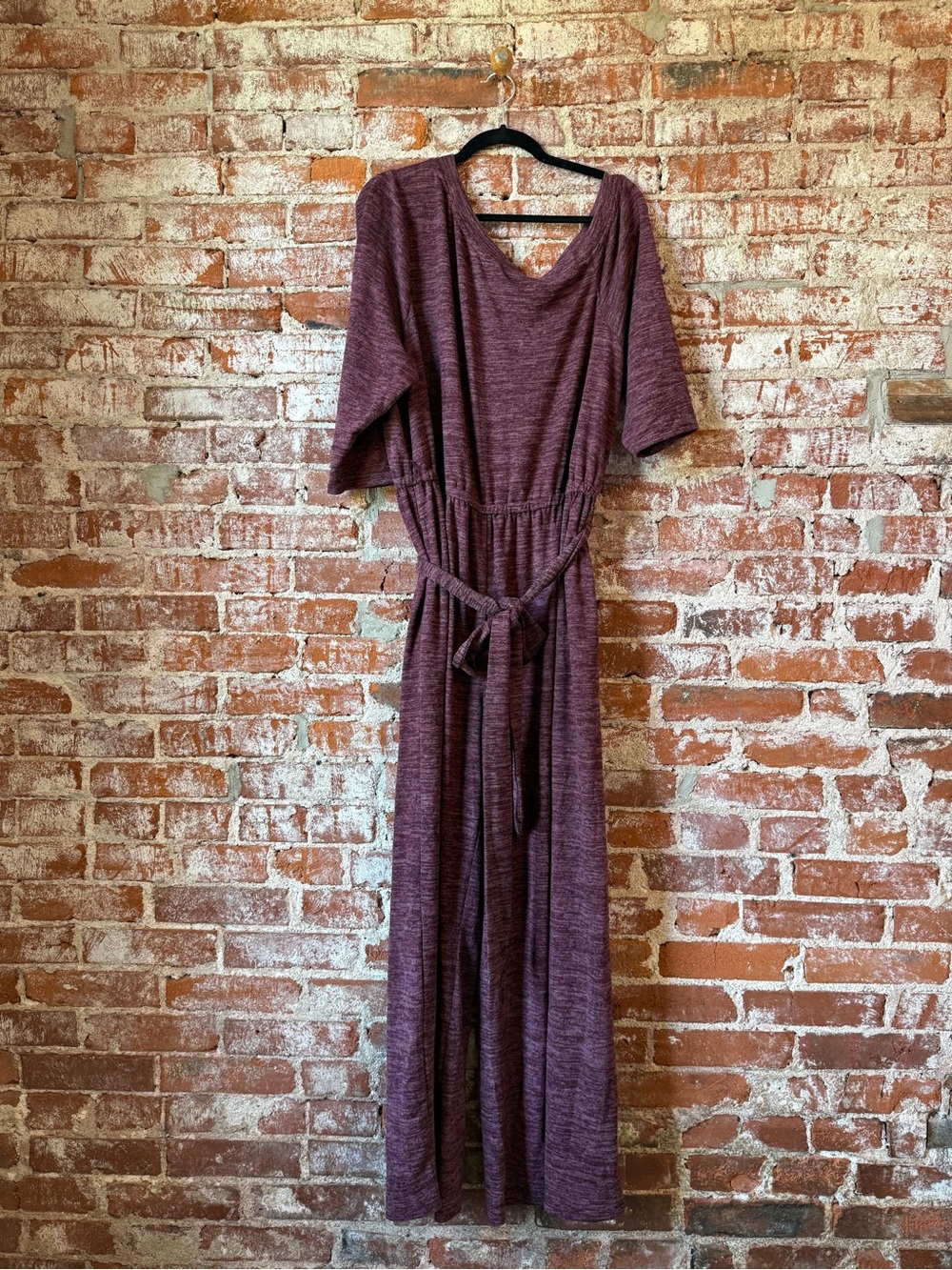 Lane Bryant Maroon Belted Wide-Leg Jumpsuit Size 18/20 Plus Size